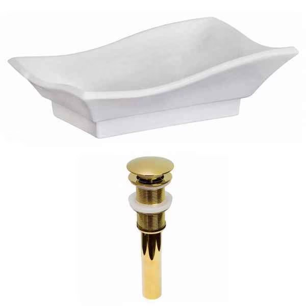 20-in. W Above Counter White Vessel Set For Deck Mount Drilling, American Imaginations, Mfr#: AI-31037